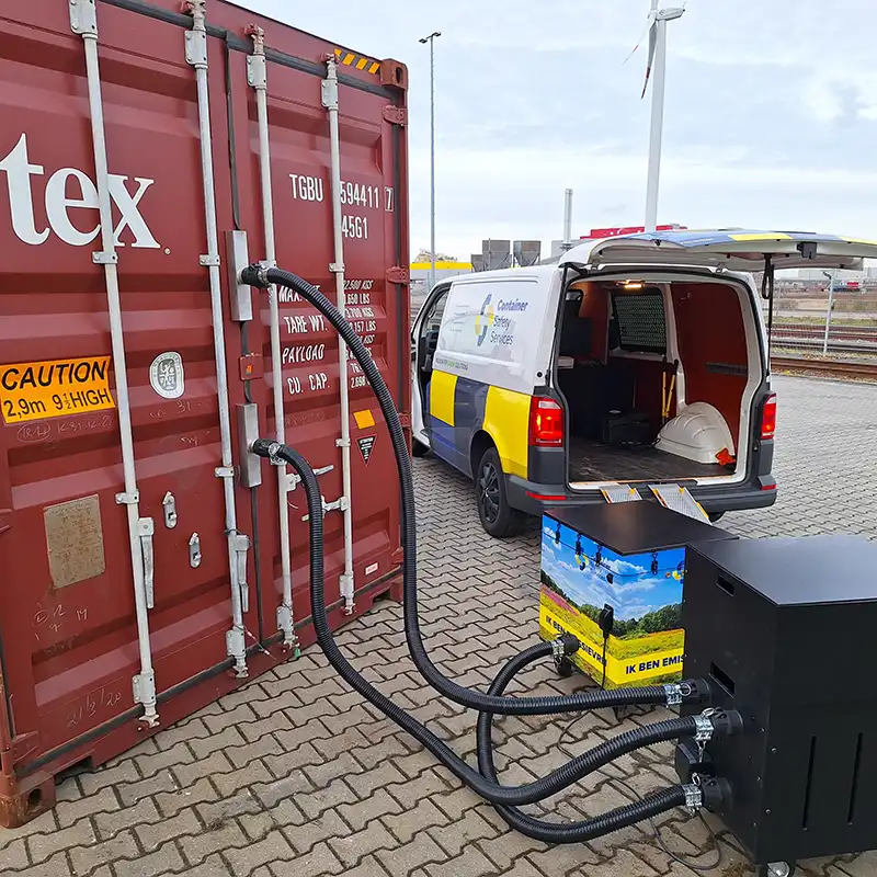 gasmeting bij Full services zeecontainers