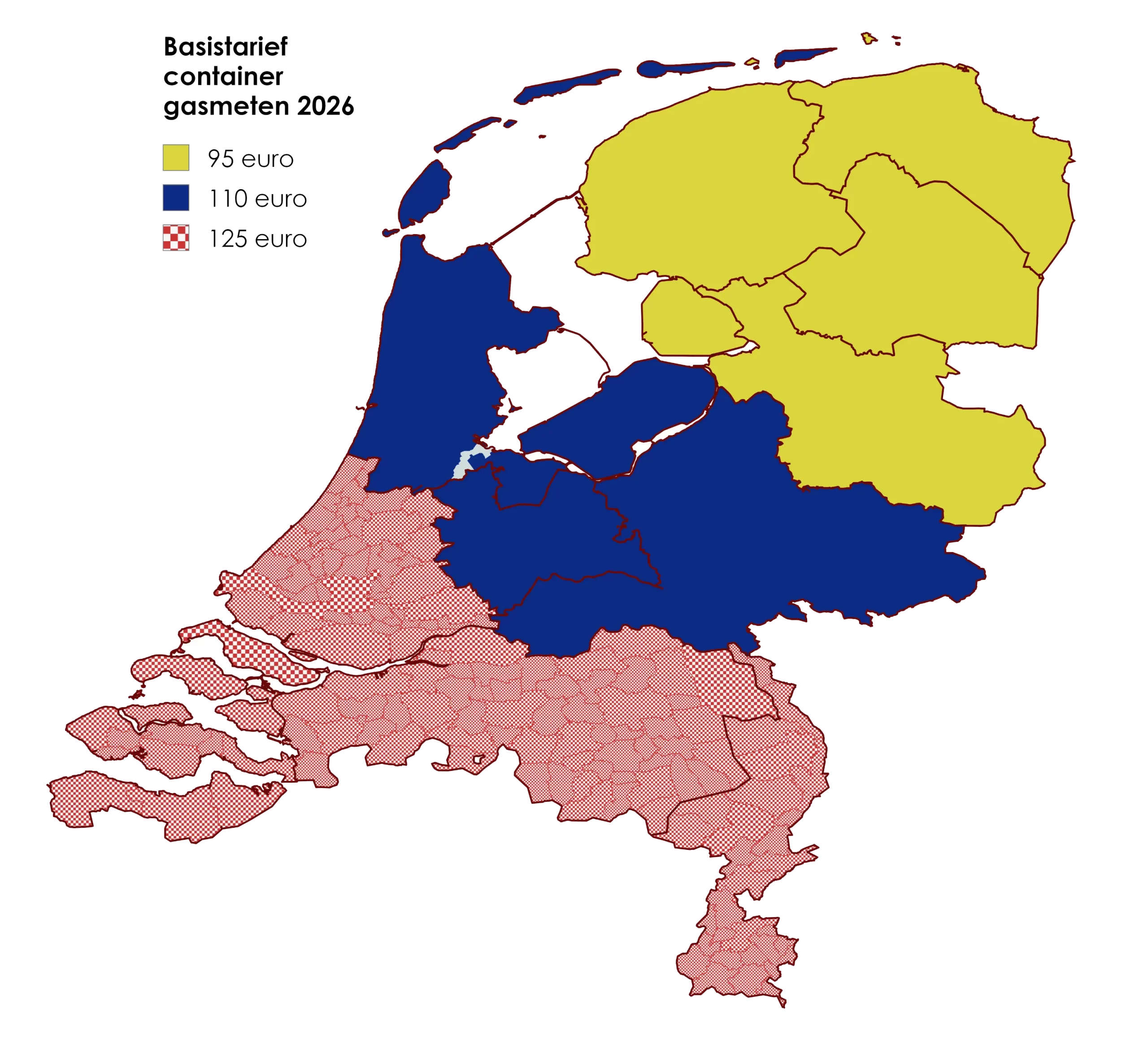 Gasmet tarieven per regio